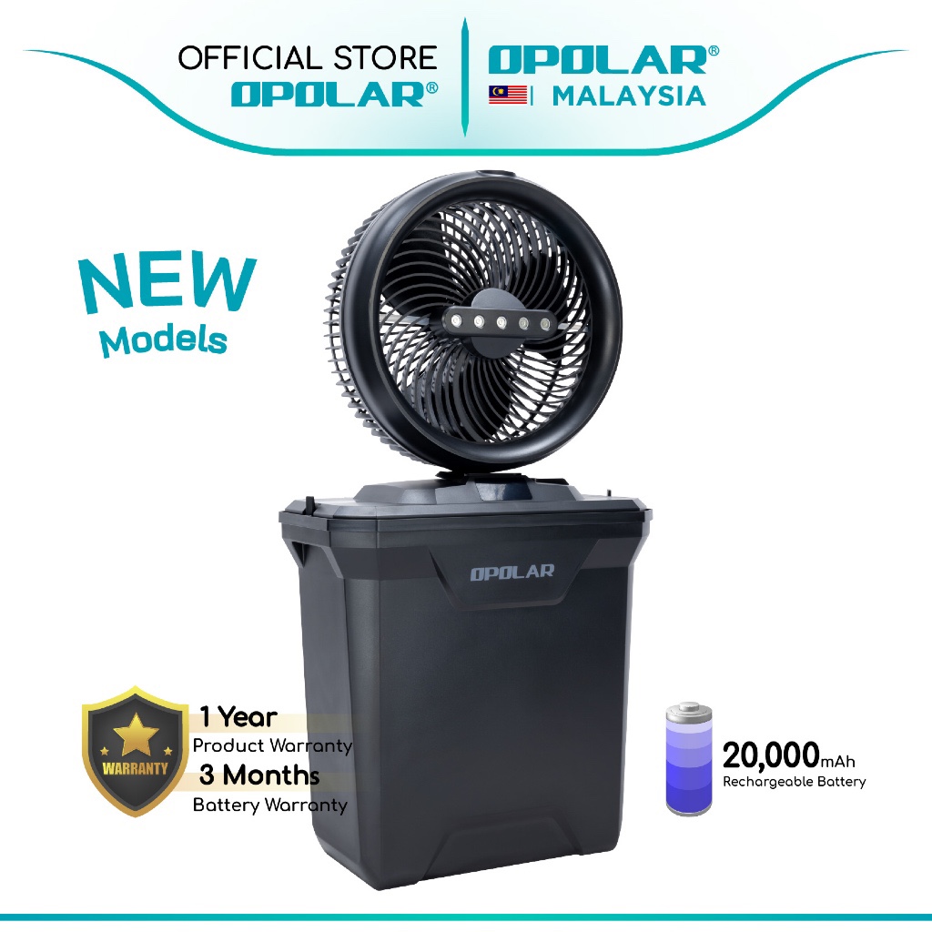 Opolar 11L Water Tank Oscillating & Rechargeable Mist Fan In 10 Inch (20,000mAh Battery Capacity) Model F6201