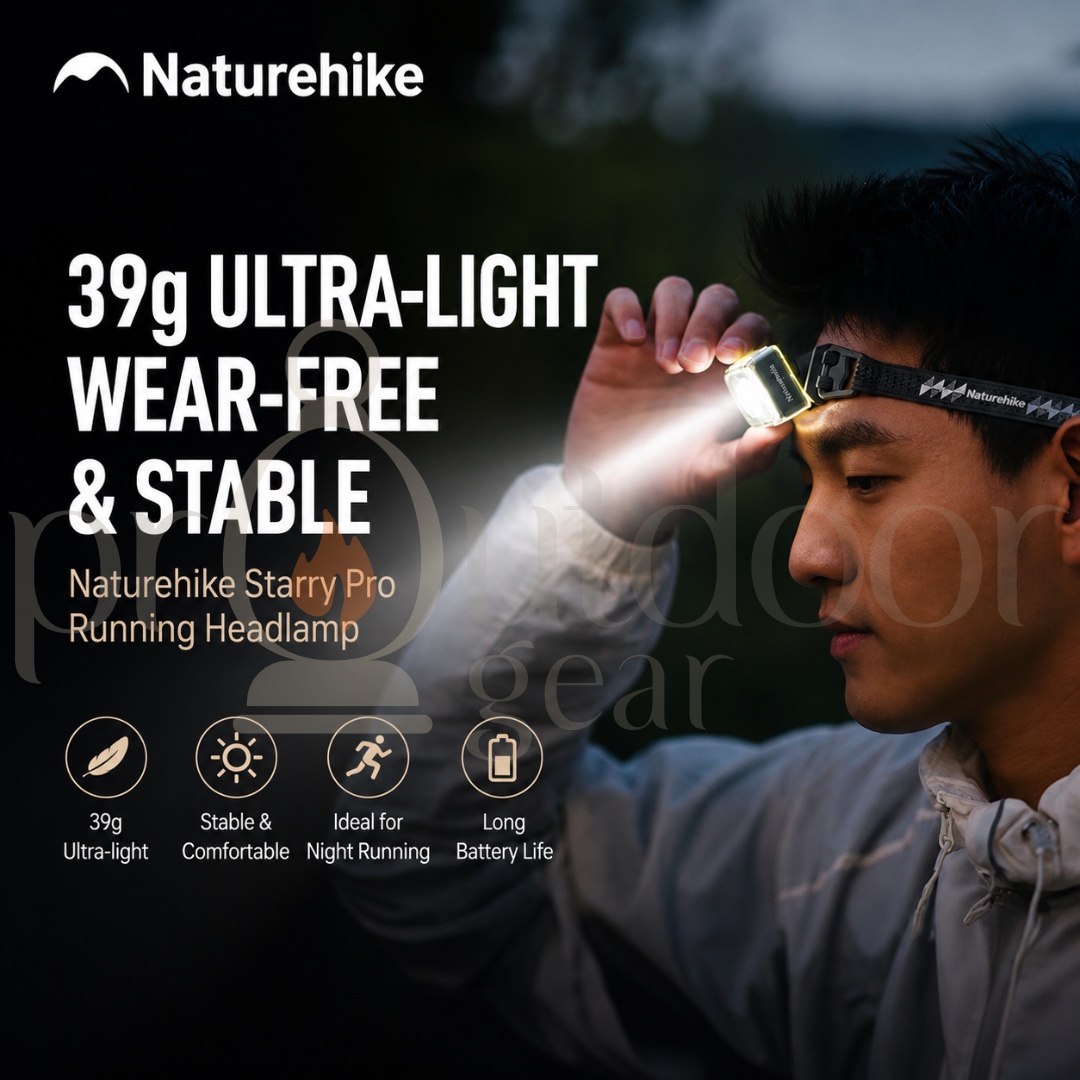 NATUREHIKE CNK2550ZM011 Xing ye Pro Headlamp IP65 Waterproof Ultralight 39g Rechargeable Outdoor Night Running Headlight