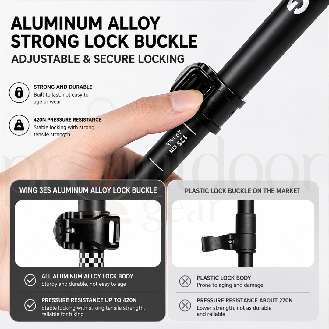 BLACKDOG CBD2650DS010 WING 3ES T800 Carbon Fiber Telescopic Hiking Pole 65-135cm Lightweight Trekking Pole