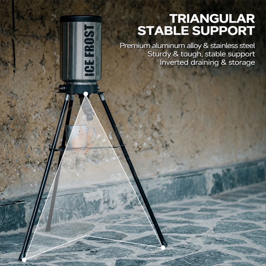 GOOUT SPRINGHILL Ice Bucket Tripod Outdoor Drink Stand Foldable Beverage Dispenser Holder Camping Water Stand