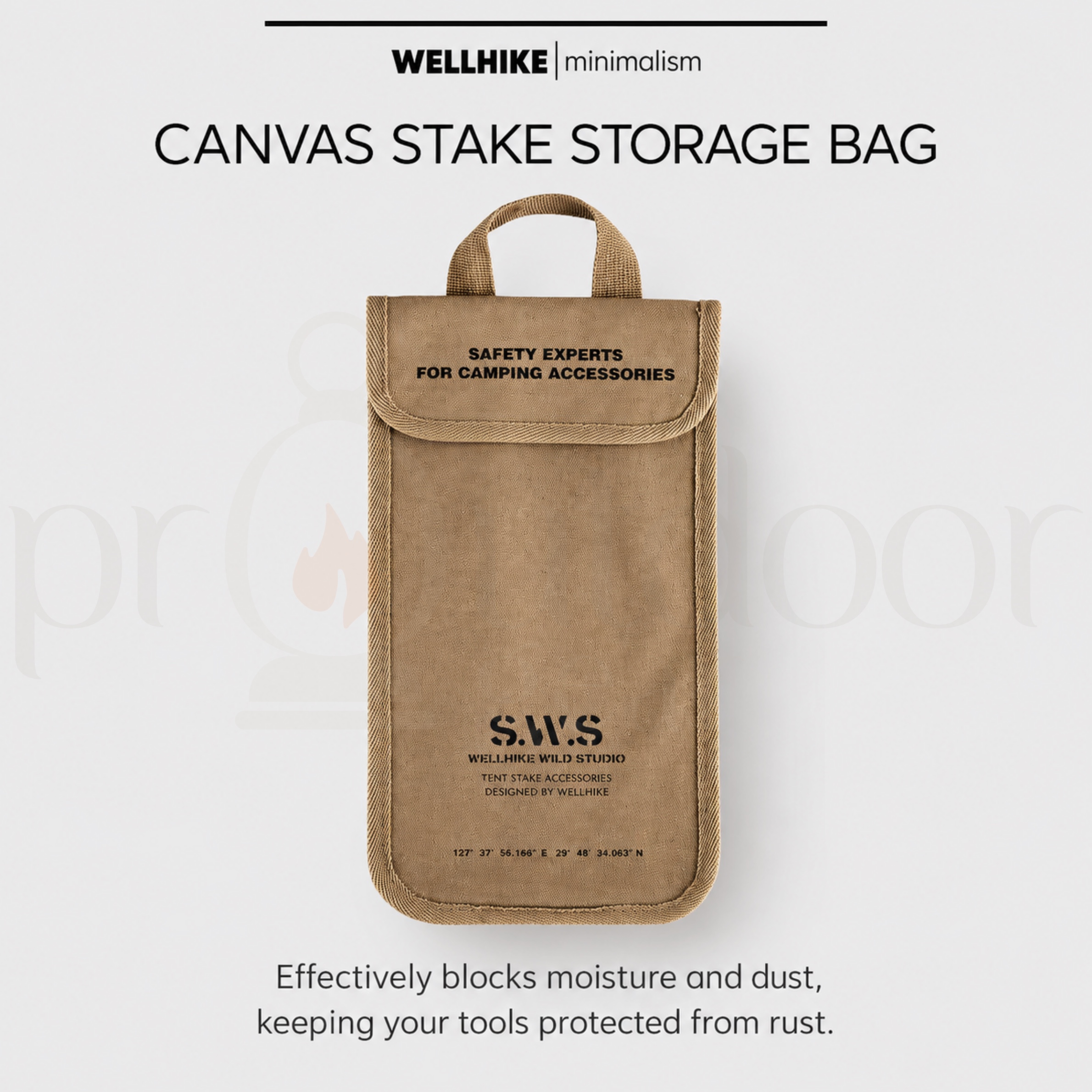 WELLHIKE SWS Tent Peg Storage Bag Canvas Tent Stake Organizer Pouch Camping Accessories Carrying Case Outdoor Hiking
