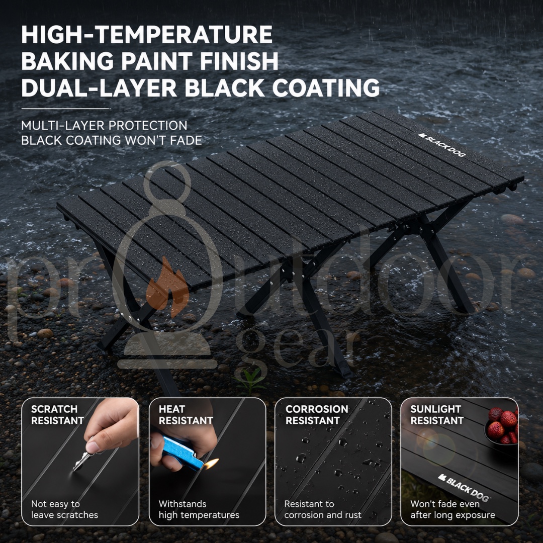 BLACKDOG SHANGYE Ueno Portable Foldable Camping Table Aluminum Alloy EggRoll Outdoor Picnic Table