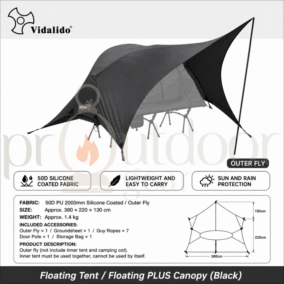 VIDALIDO Floating Island Mosquito Net cot Tent 1 person Ultra lightweight Mesh Tent