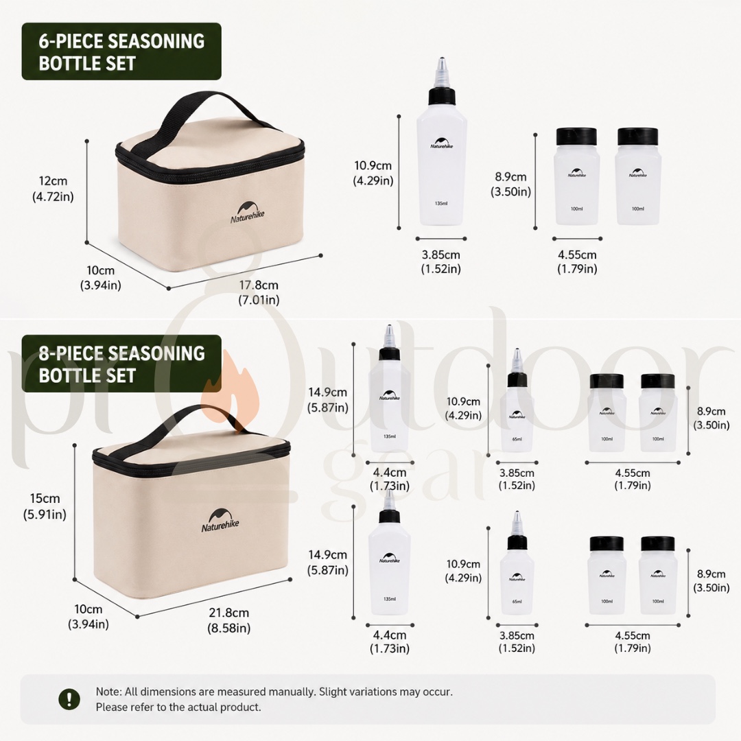 NATUREHIKE CNH22CJ043 Shiwei Camping Portable Seasoning Bottle Set Outdoor Picnic Barbecue Camping Picnic Seasoning Jar