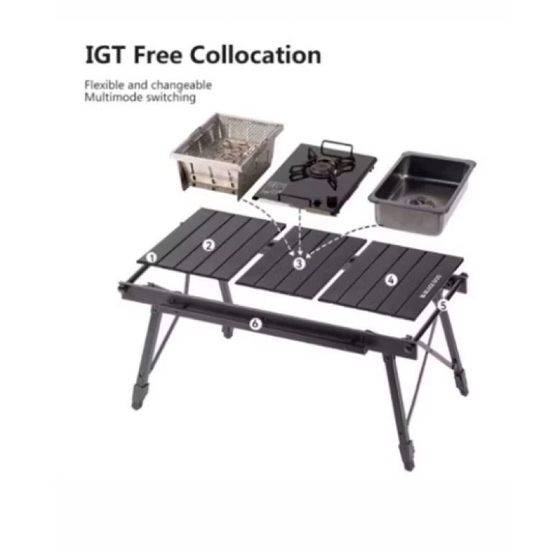 BLACKDOG IGT Combination Table Multifunctional Portable Folding Table Outdoor Camping Style Storage