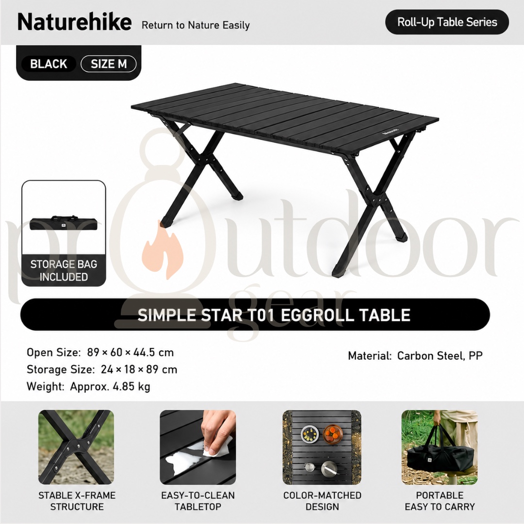 NATUREHIKE CNK2550JJ018 Star Jane T01 Egg Roll Folding Table Portable