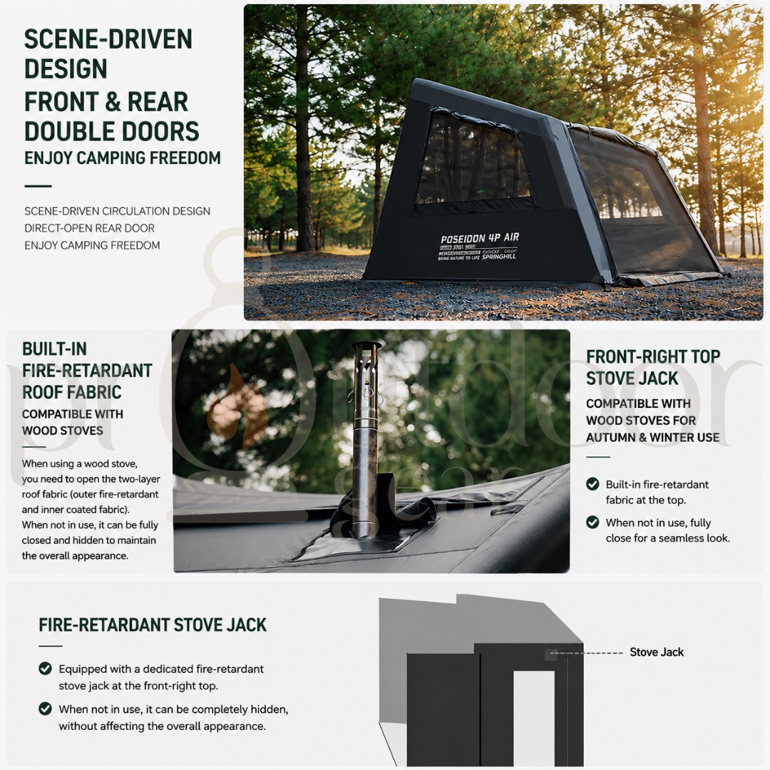 [PRE-ORDER] GOOUT SPRINGHILL Penglai 4P Inflatable Tent, One Bedroom and One Living Room Outdoor Camping Rainproof