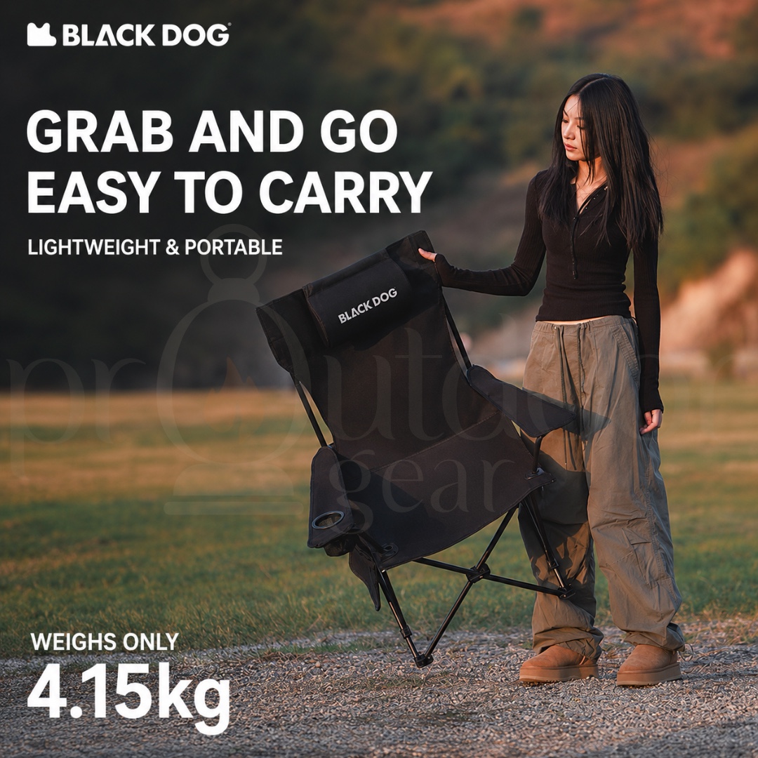 BLACKDOG CBD2300JJ021 CBD2550JJ066 MAN XIANG Mesh Folding Reclining Camping Chair Adjustable Footrest High Back
