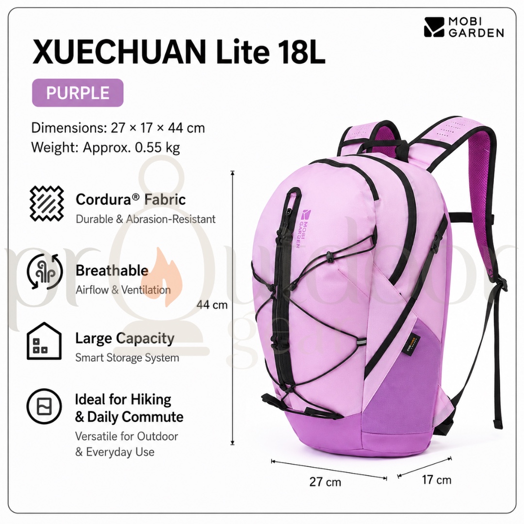 MOBI GARDEN XUECHUAN Lite Hiking Backpack 10L 18L 28L Cordura Outdoor Daypack Travel Backpack Camping Bag