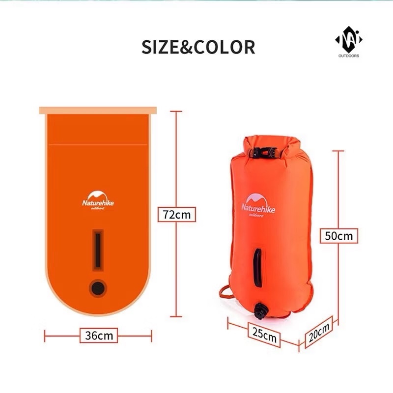 Naturehike NH17S001-G Outdoor Inflatable Waterproof Bag Snorkeling Swimming Bag Dry Bag