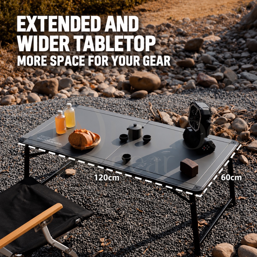 MOUNTAINHIKER Camping Master Table Adjustable Height Folding Outdoor Camping Table 120CM