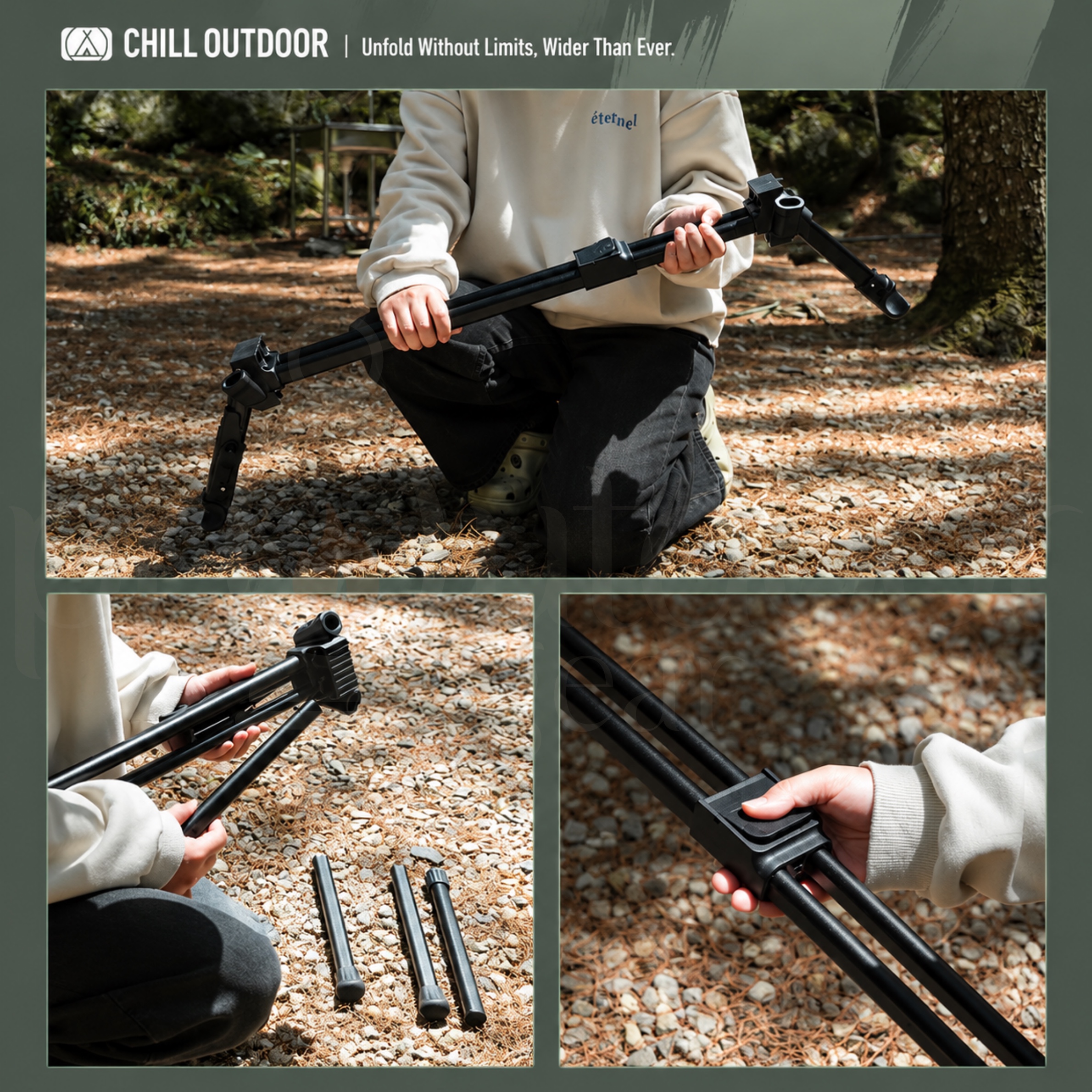 CHILL OUTDOOR Giant Inflatable Tactical Camping Cot Bed Outdoor with Aluminium Frame Portable Sleeping Mattress