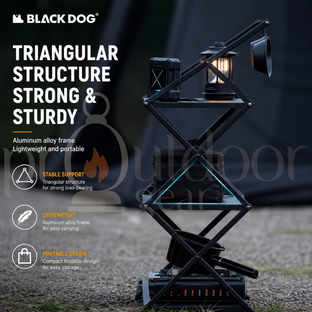 BLACKDOG Outdoor Multi-Layer Shelf Camping Foldable Aluminum Alloy Storage Rack