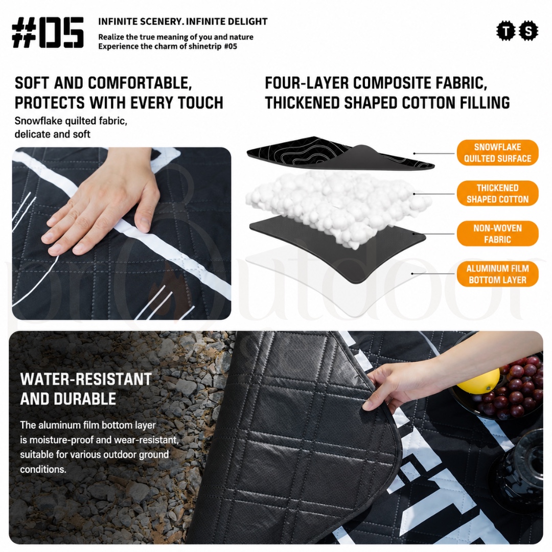 SHINETRIP A536 Outdoor Camping Ultrasonic Picnic Mat Tablecloth Portable Moisture proof Beach Blanket Waterproof Extra Large