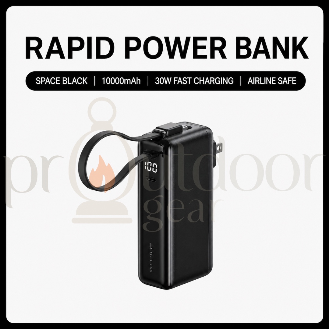 EcoFlow RAPID 10000mAh 30W Fast Charge Power Bank 3-in-1 Built-in Cable Portable Wall Charger PD Fast Charging
