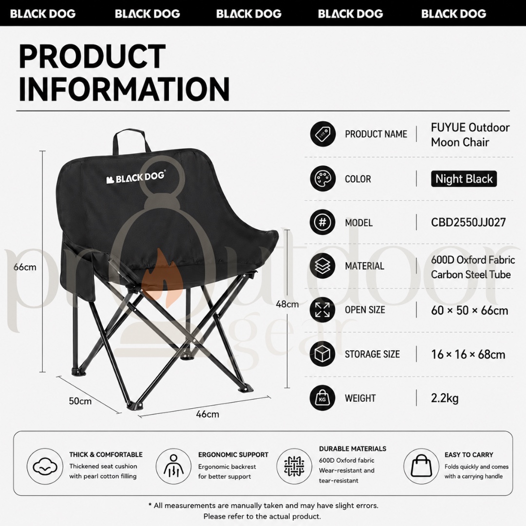 BLACKDOG Low Moon Chair Fuyue Camping Outdoor Foldable CBD2300JJ020