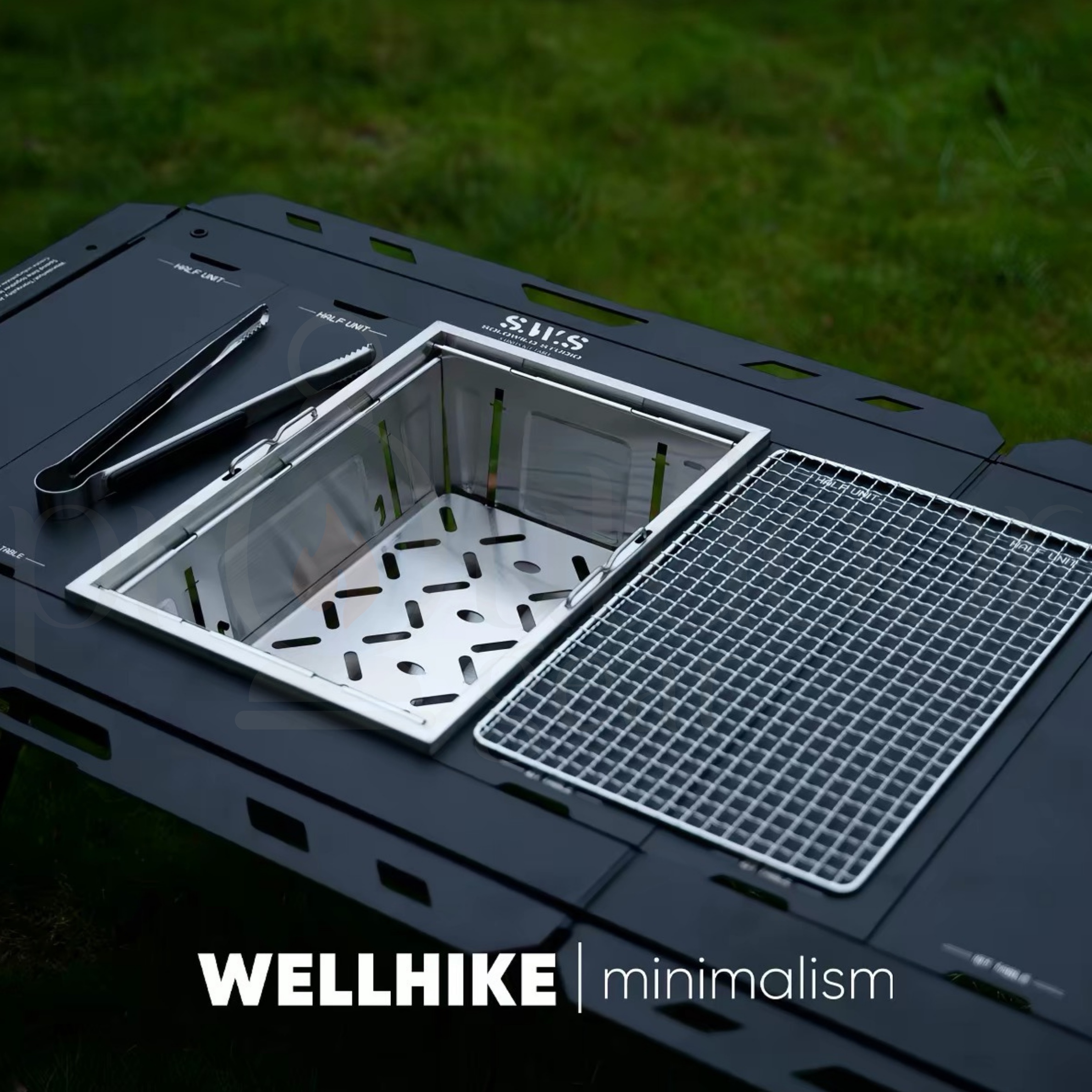 WELLHIKE SWS IGT Foldable Stainless Steel BBQ Grill Portable Charcoal Barbecue Stove Outdoor Camping Grill