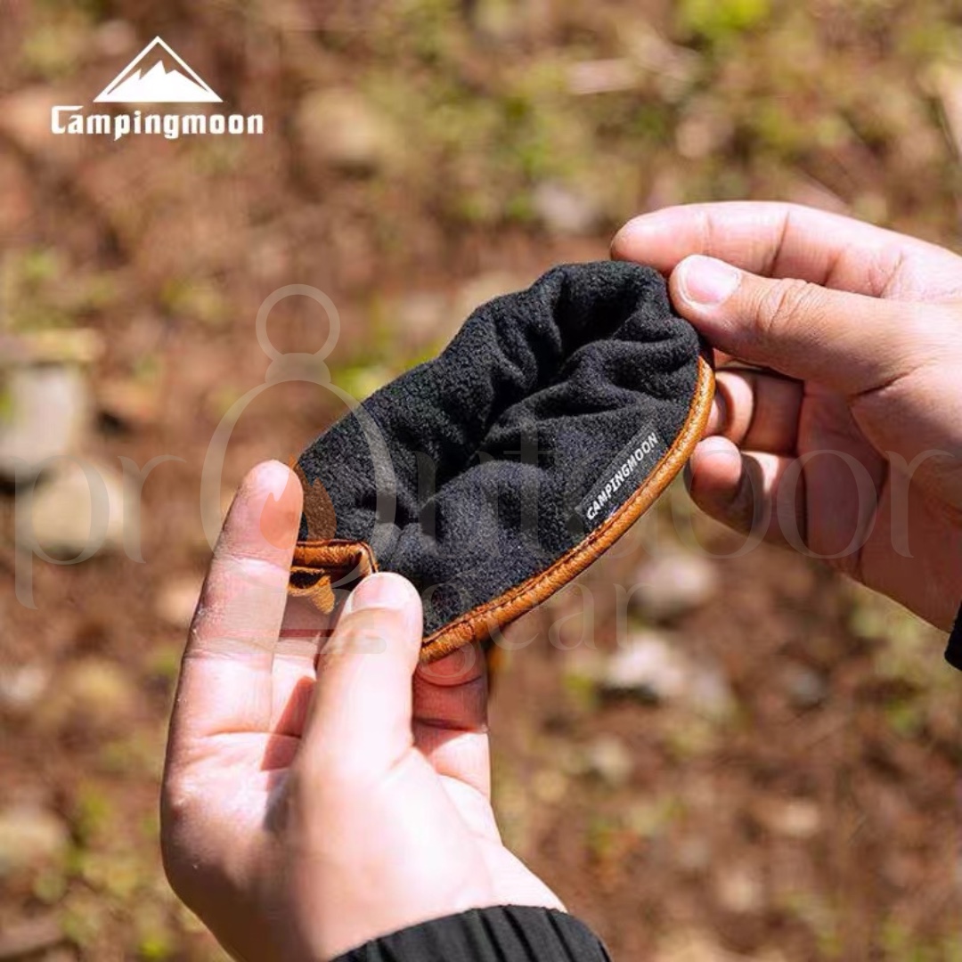 CAMPINGMOON Q27 Genuine Cowhide Leather Work Gloves Soft Lining BBQ Camping Gardening Outdoor Safety Gloves