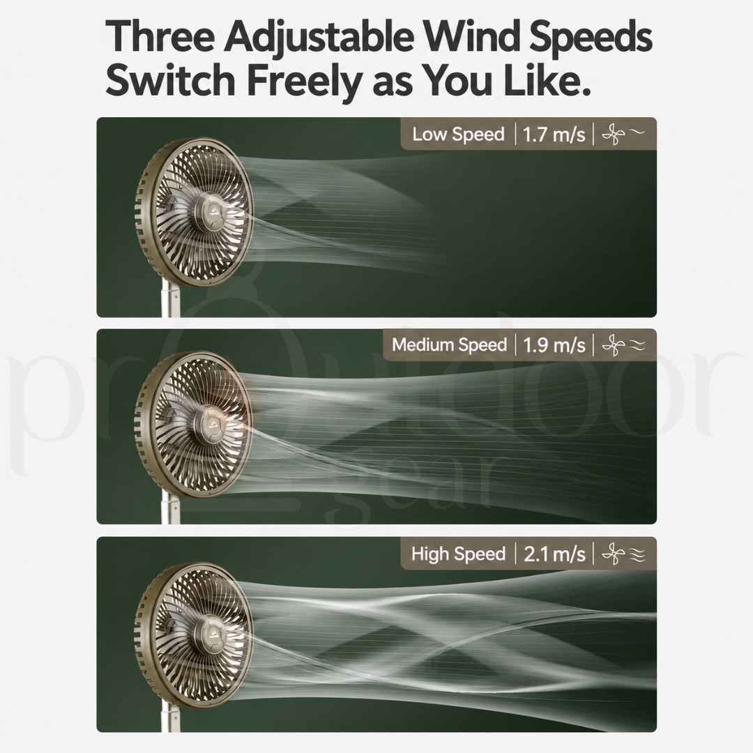 NATUREHIKE CNK2620ZM010 Starry Wind Z 8000mAh Rechargeable Foldable Camping Fan with LED Light Portable Fan