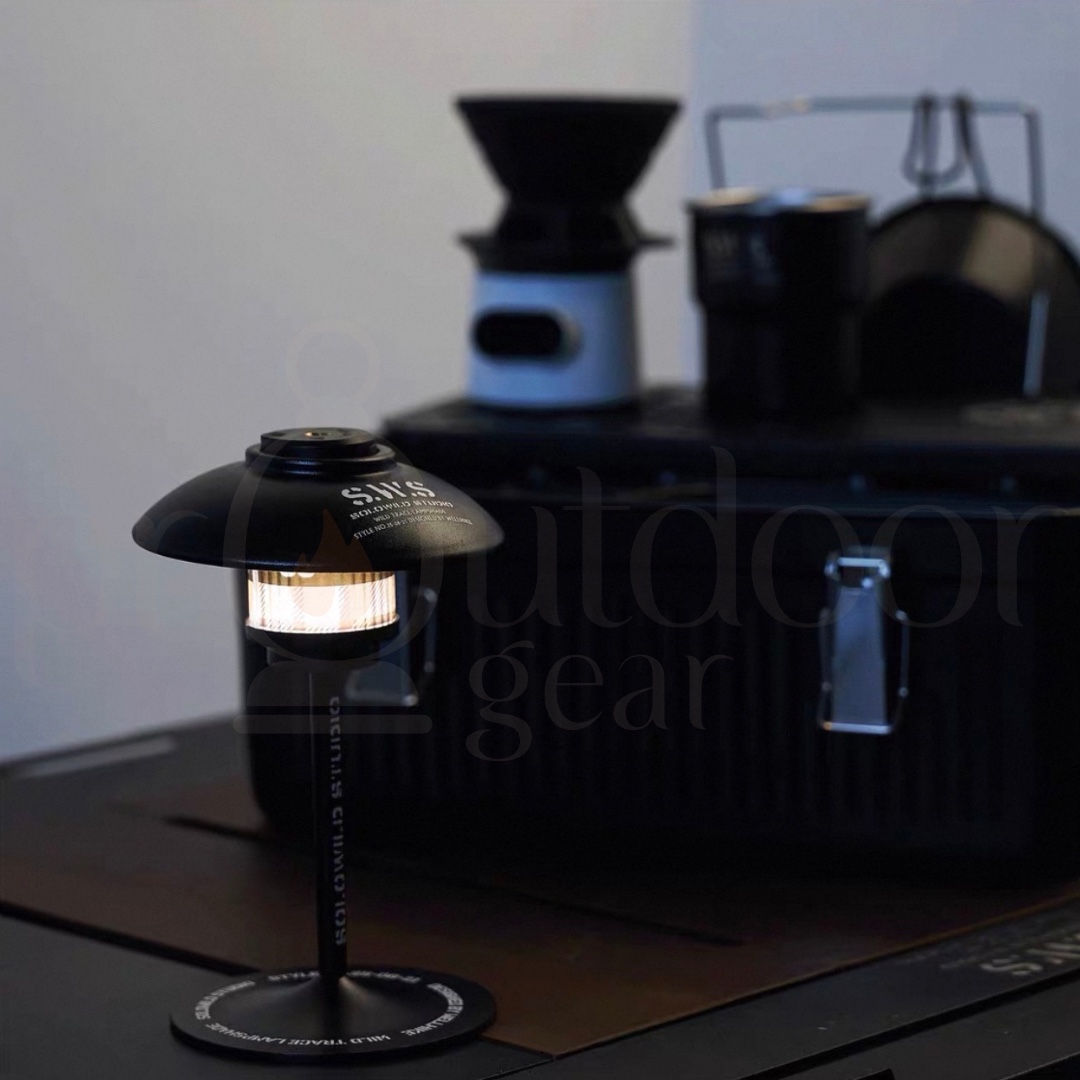 WELLHIKE Outdoor Aluminium Lamp Stand Set Camping Light Holder Retro Lampshade Portable Lighting Stand