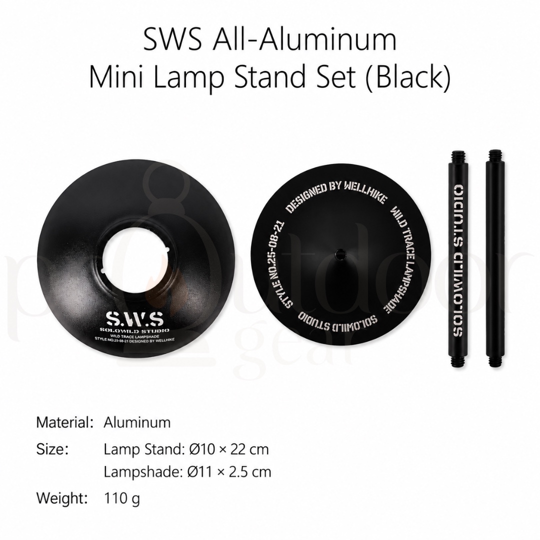 WELLHIKE Outdoor Aluminium Lamp Stand Set Camping Light Holder Retro Lampshade Portable Lighting Stand