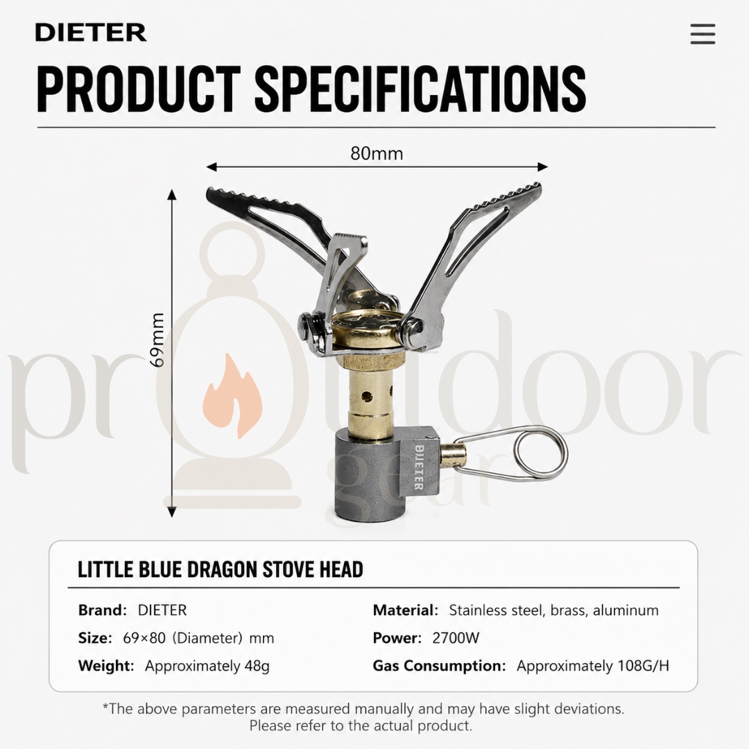 Defthike Little Dragon Camping Stove Head 2700W Ultralight Portable Gas Stove Burner Mini Backpacking Hiking Cooking Stove