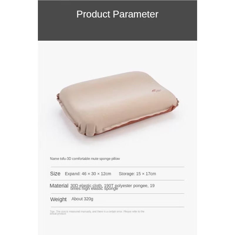 NATUREHIKE NH21ZT001 Outdoor 3D Comfortable Silent Foam Pillow Camping Travel Portable Easy Storage Inflatable