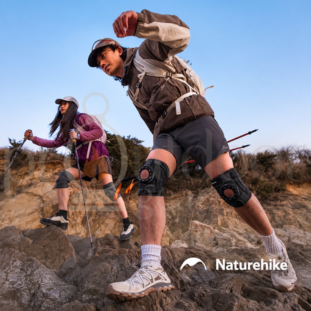 NATUREHIKE CNK2650DS010 4-Spring Knee Support Hiking Knee Brace Running Trekking Cycling Gym Patella Protector