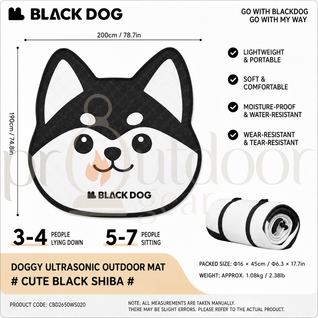 BLACKDOG CBD2550WS011 Outdoor Ultrasonic 2X2M Picnic Mat Moisture-Proof Thickened Outing Camping