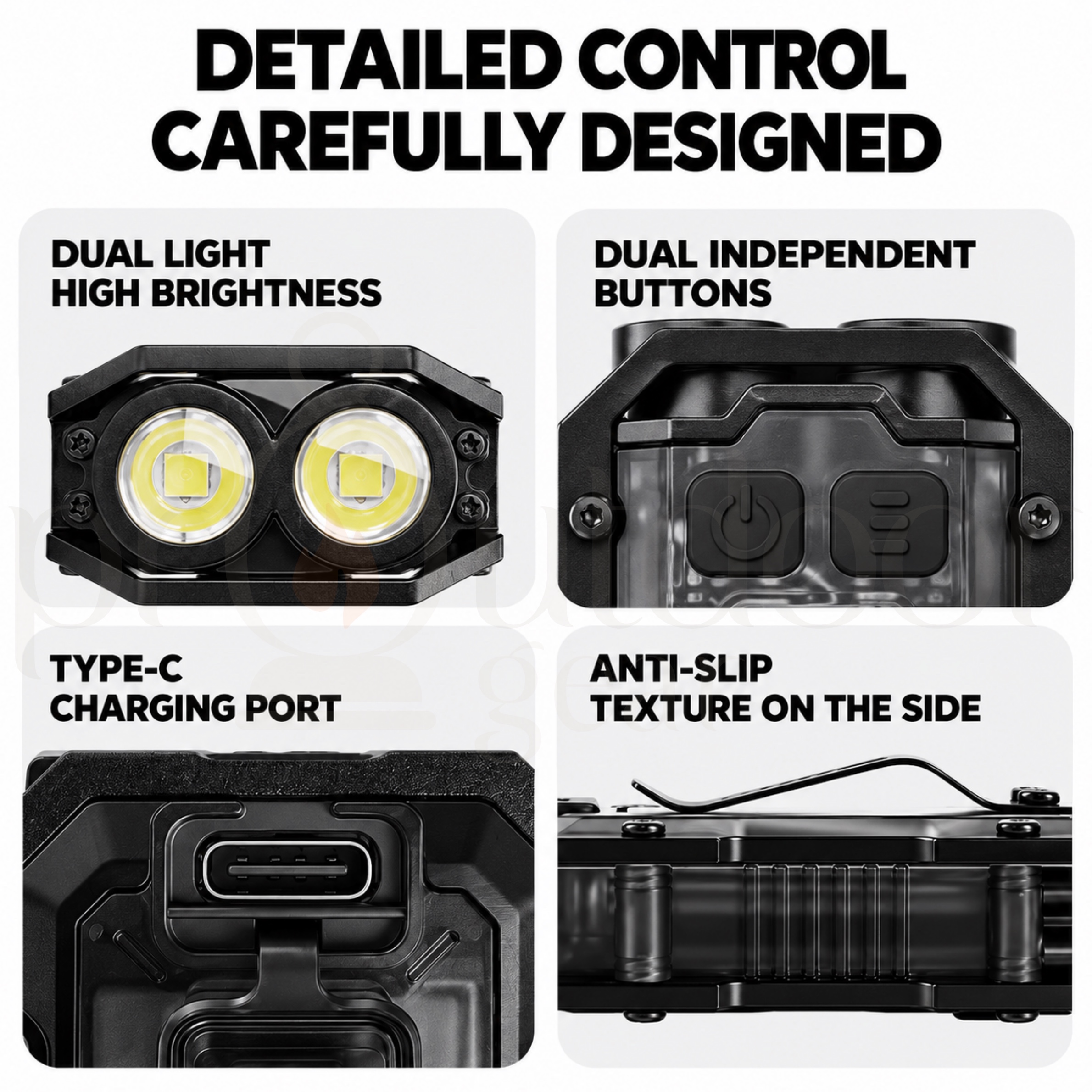 BLACKDOG CBD2650ZM012 EDC Portable Rechargeable Flashlight 283LM Dual LED Mini Torch 8 Light Modes Magnetic Base Type-C Camping Hiking Emergency Light