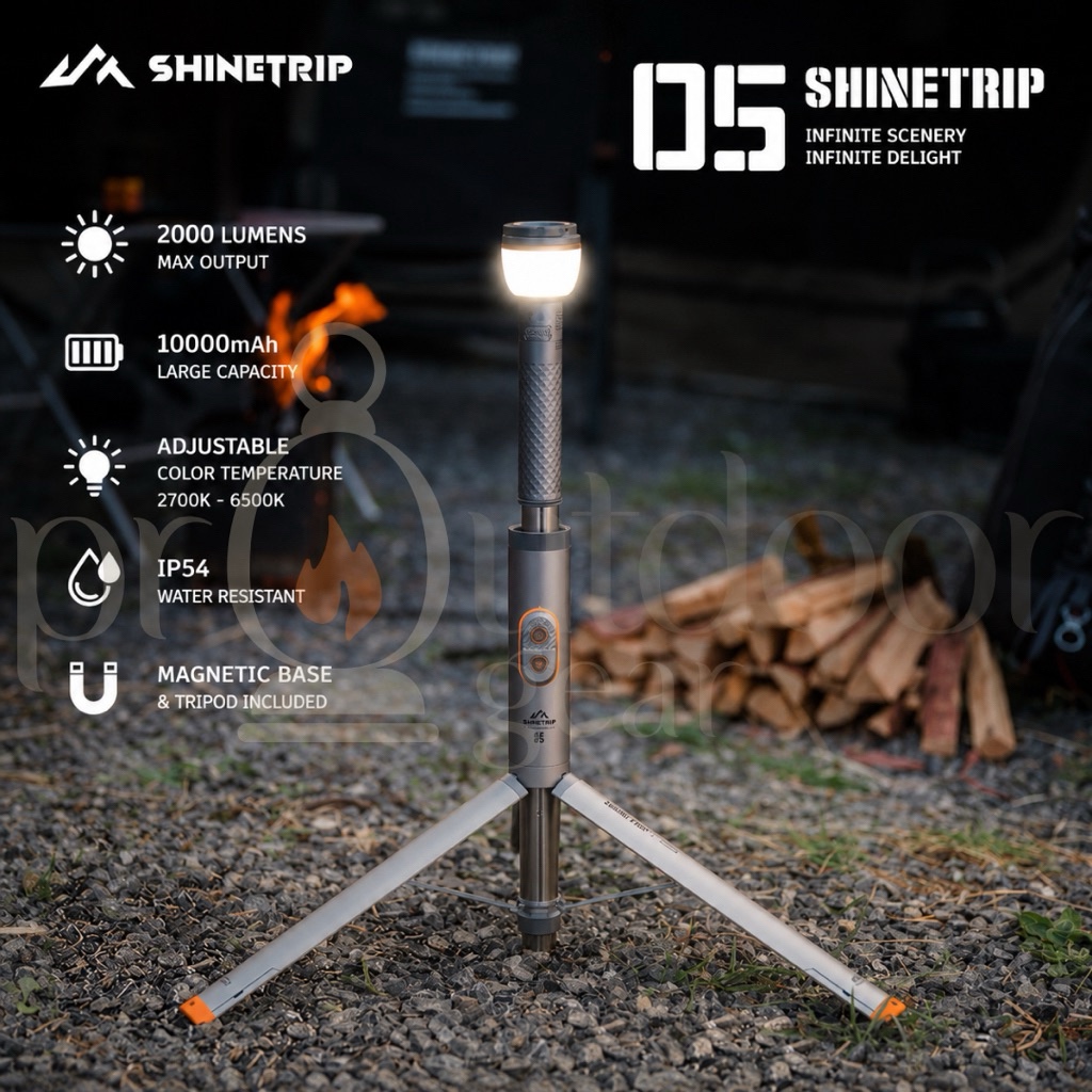 SHINETRIP A591 Telescopic Camping Lantern LED Rechargeable Camping Light Tripod Flashlight IP65 Remote Control 3000mAh