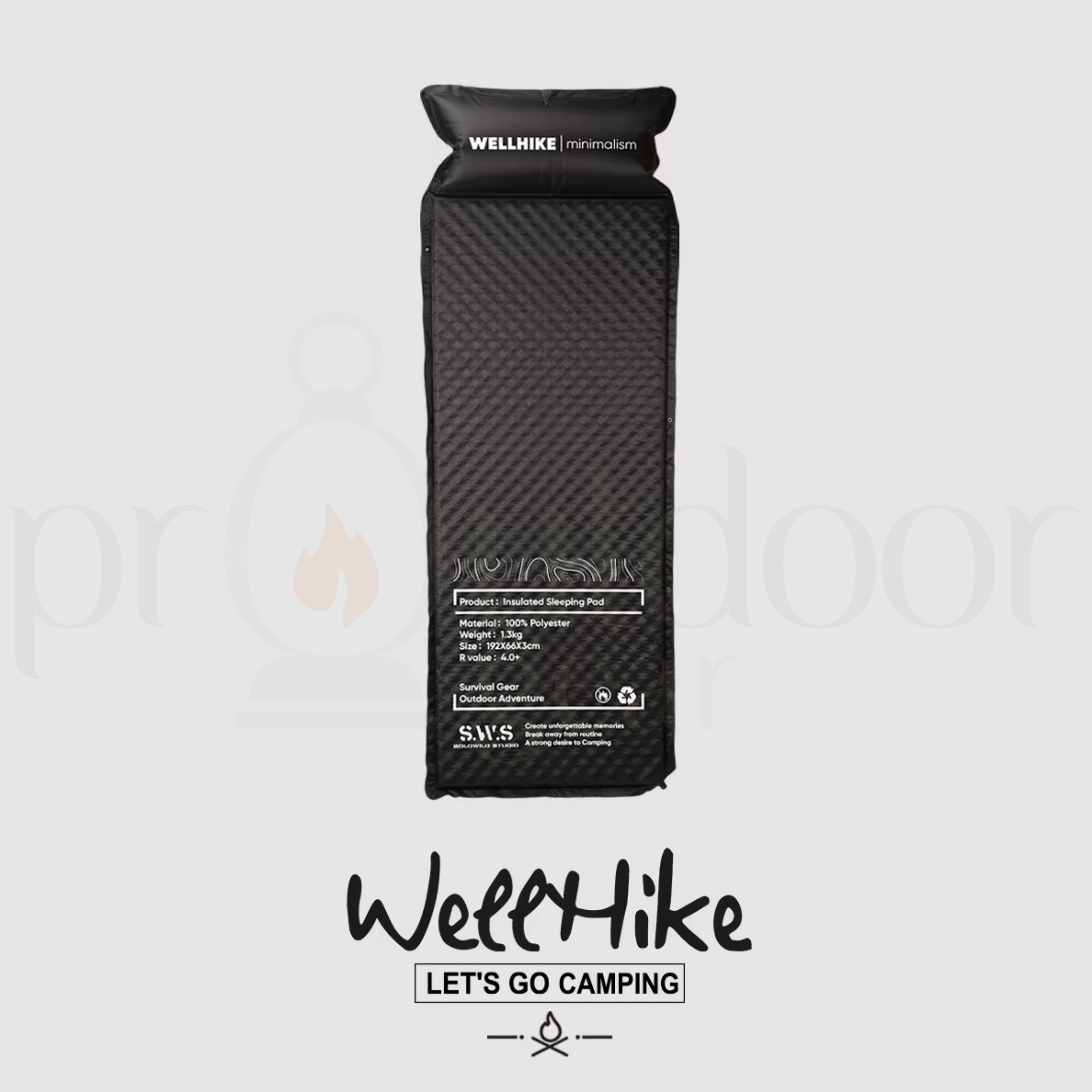WELLHIKE Outdoor SWS Self Inflating Sleeping Pad Mattress Foldable Camping Tent Home Use