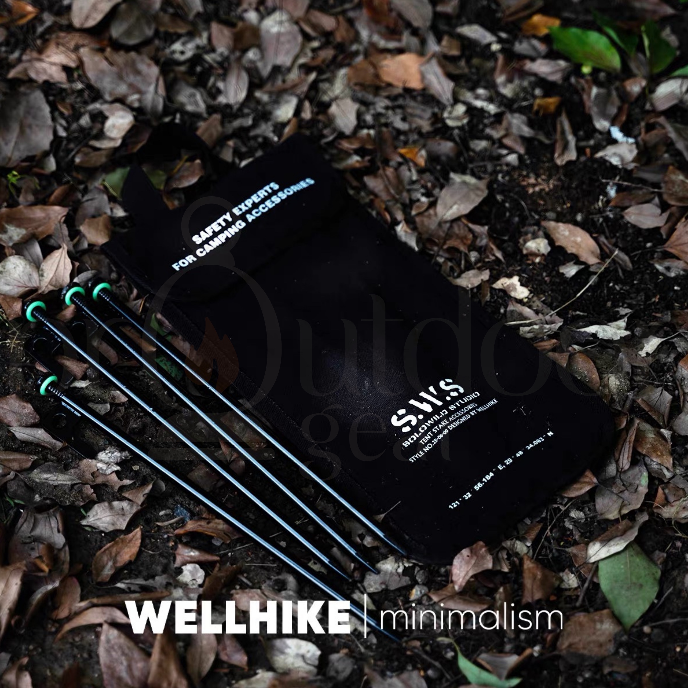 WELLHIKE SWS Tent Peg Storage Bag Canvas Tent Stake Organizer Pouch Camping Accessories Carrying Case Outdoor Hiking
