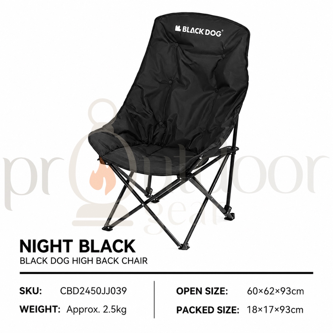 BLACKDOG Fuyue Camping High Back Moon Chair Foldable Portable Outdoor Picnic Fishing Camping Chair