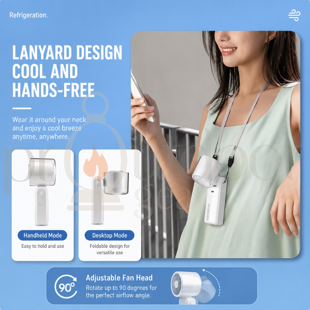 FC3 High-Speed Cooling Handheld Foldable Neck Hanging Outdoor Portable Semiconductor Turbo Strong Wind Fan