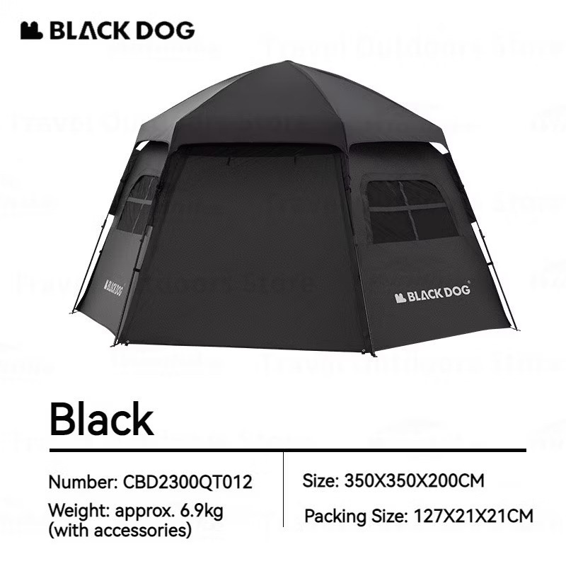 BLACKDOG hexagon tent automatic portable construction-free vinyl sun protection and rain protection CBD2300QT012
