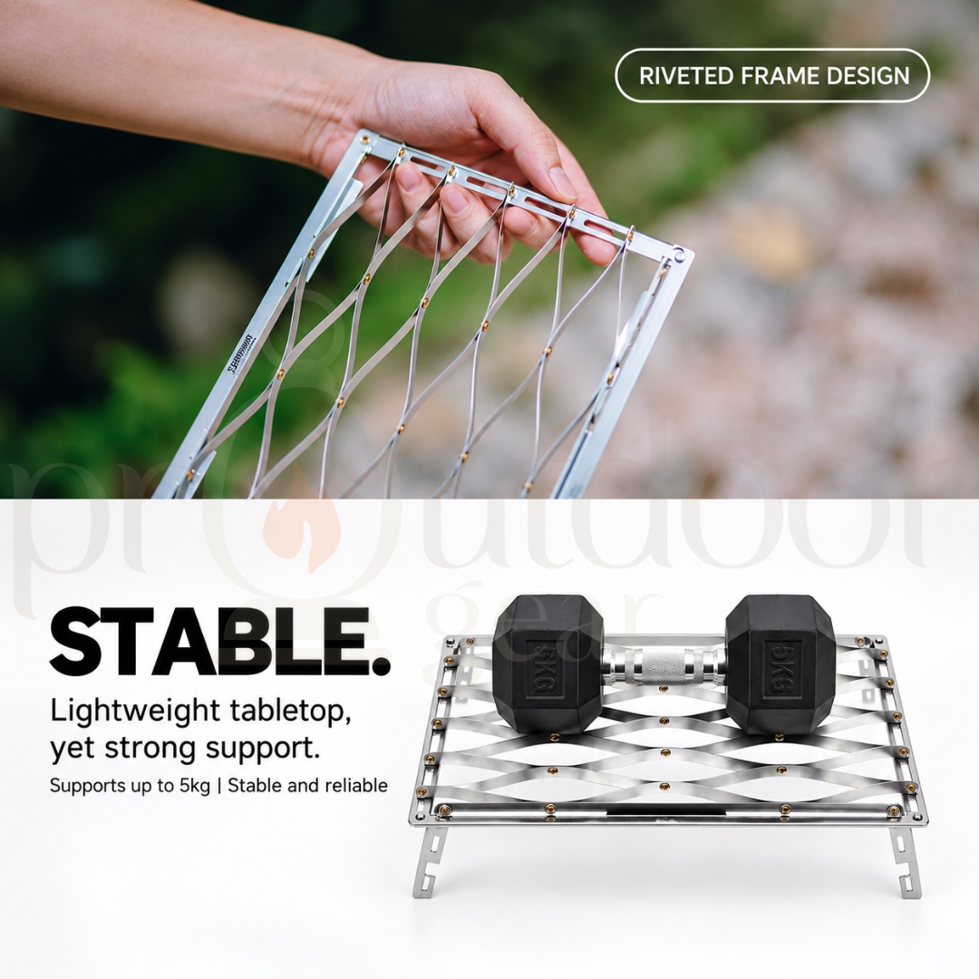 GOOUT SPRINGHILL Feather Hiking Table Stainless Steel Ultralight Folding Mini Camping Table Portable Outdoor Table