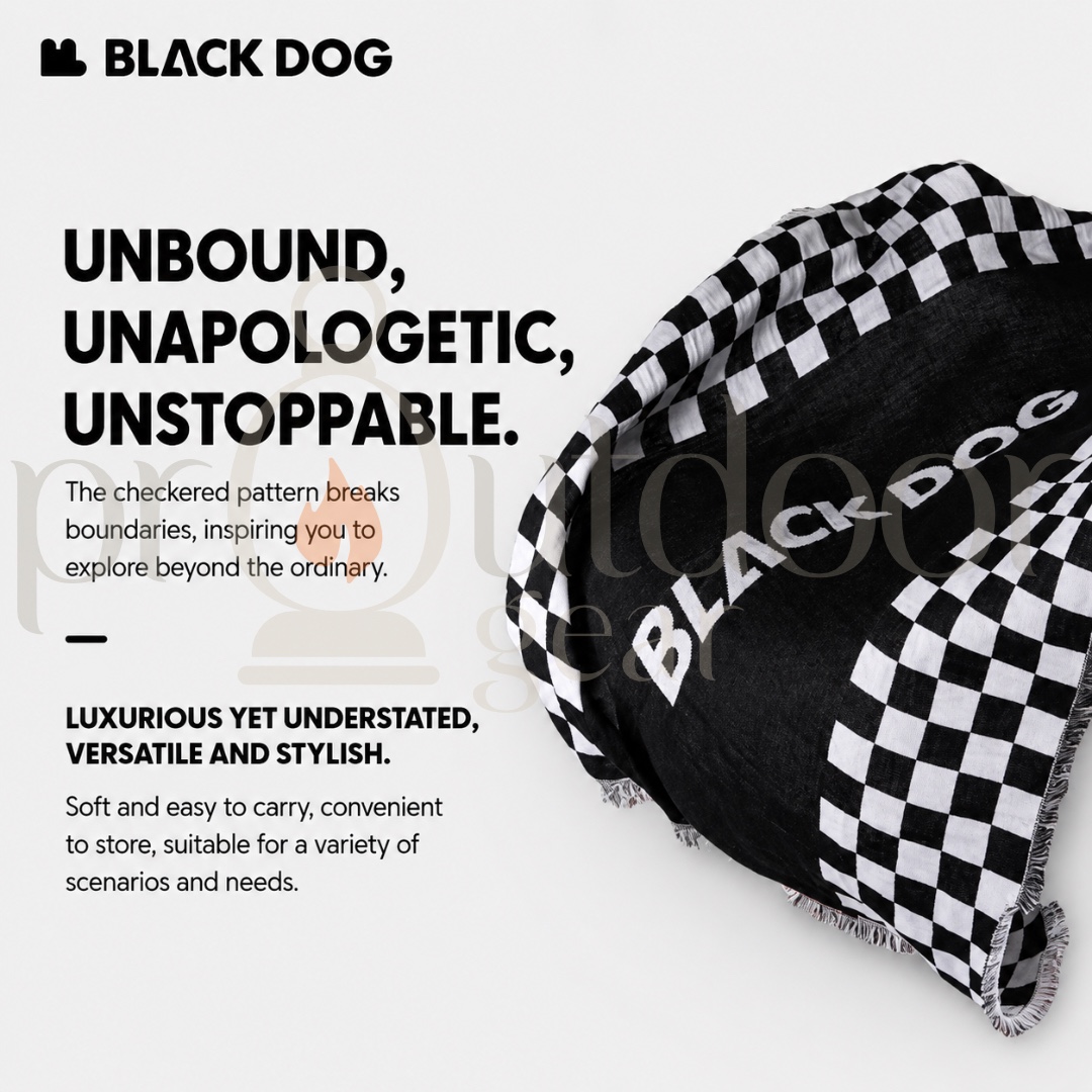 BLACKDOG Trendy Woven Blanket Reversible Camping Blanket Outdoor Throw Portable Checkerboard Blanket