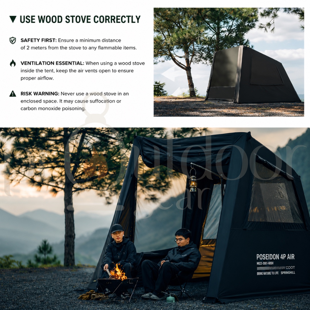 [PRE-ORDER] GOOUT SPRINGHILL Penglai 4P Inflatable Tent, One Bedroom and One Living Room Outdoor Camping Rainproof