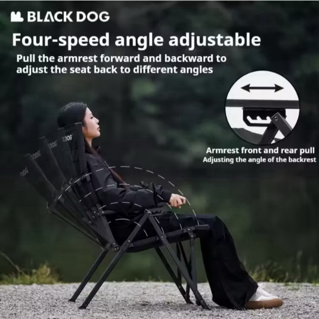 Blackdog High Back Adjustable Recliner 4‑Angle Portable Outdoor Lounge Chair CBD2550JJ053