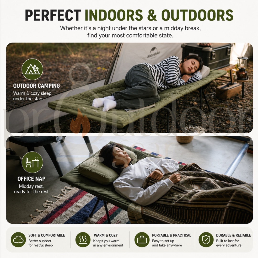 NATUREHIKE NH20MSD04 / CNK2300DZ022 Cot Bed Cotton Sleeping Pad Portable Folding Bed Mat