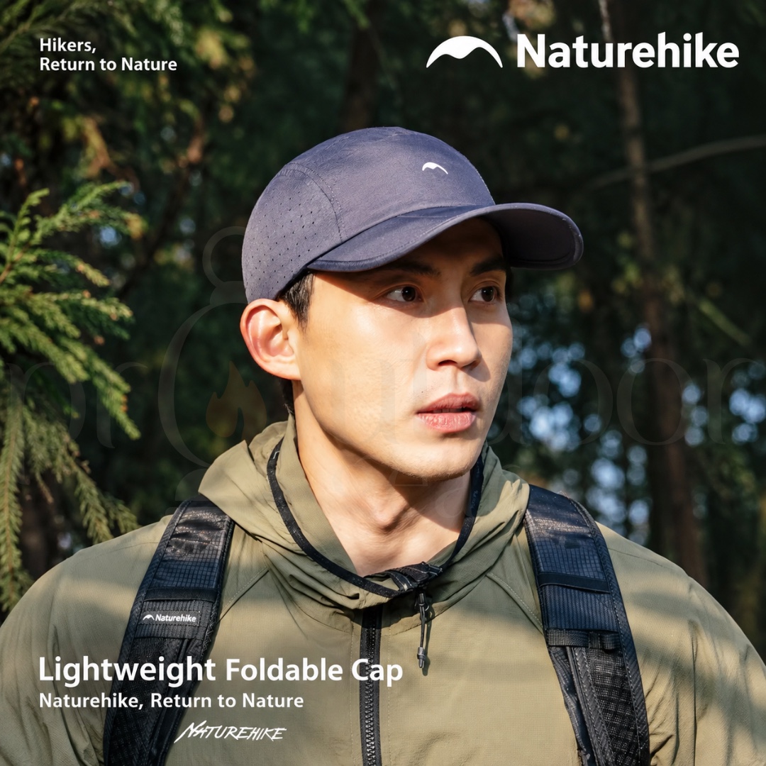 NATUREHIKE CYY2621FS011 Lightweight Foldable Cap UPF50+ Water-Repellent Breathable Quick Dry Hiking Sports Hat