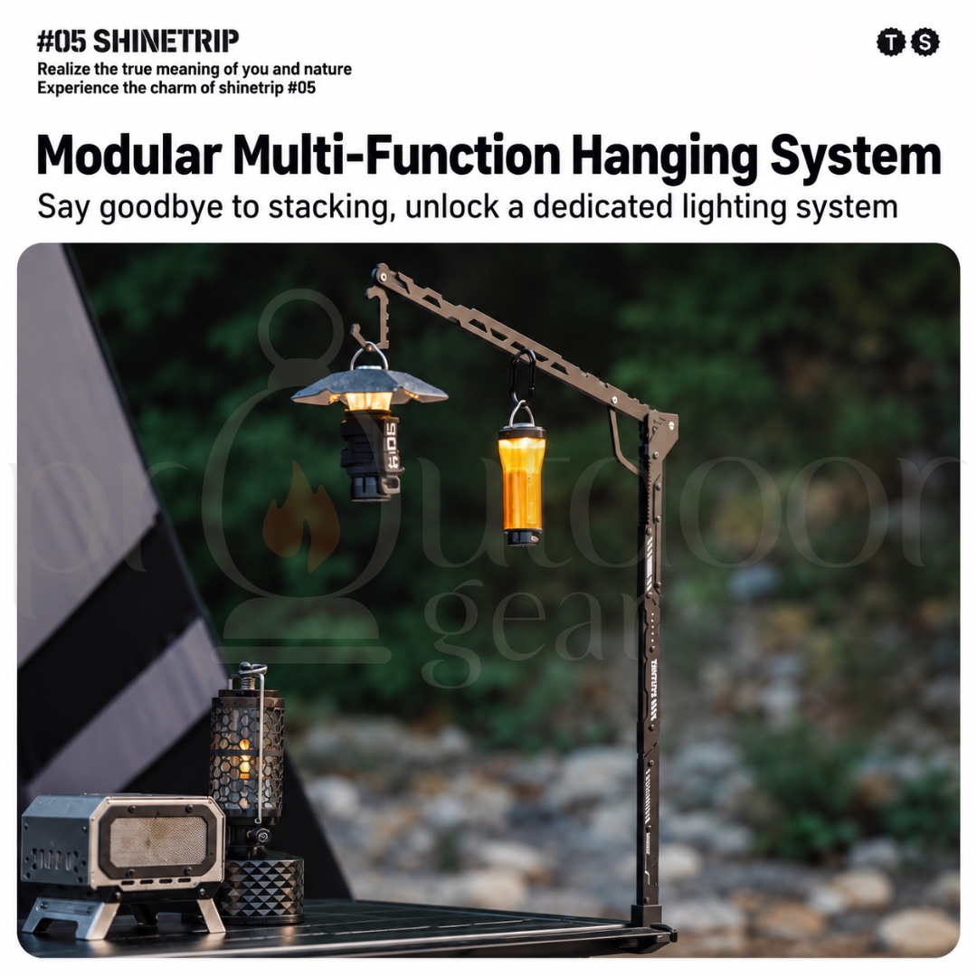 SHINETRIP A592 Tactical Lantern Hanging Bracket Adjustable Folding Camping Light Stand IGT Table Lamp Pole