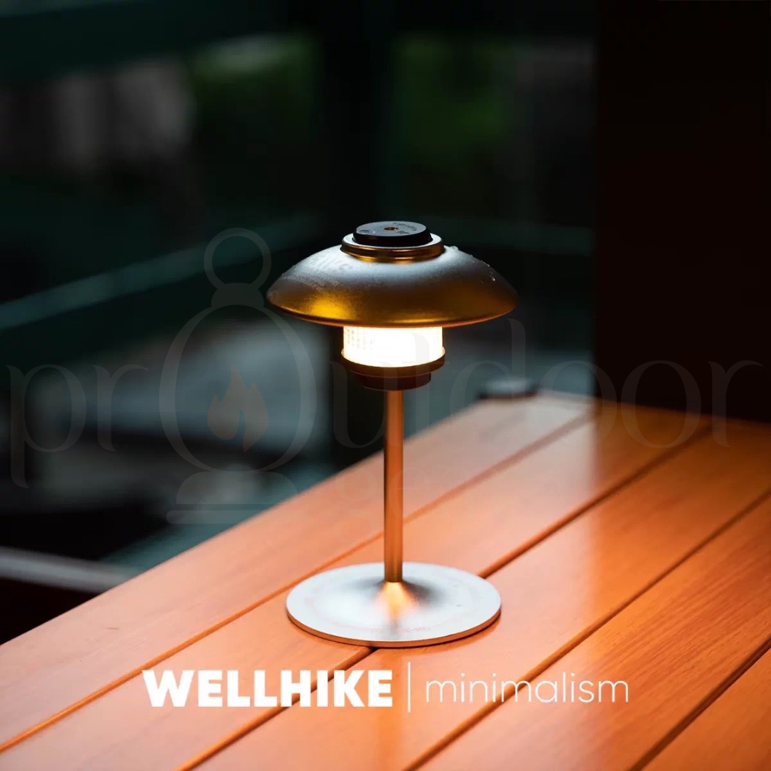 WELLHIKE Outdoor Aluminium Lamp Stand Set Camping Light Holder Retro Lampshade Portable Lighting Stand