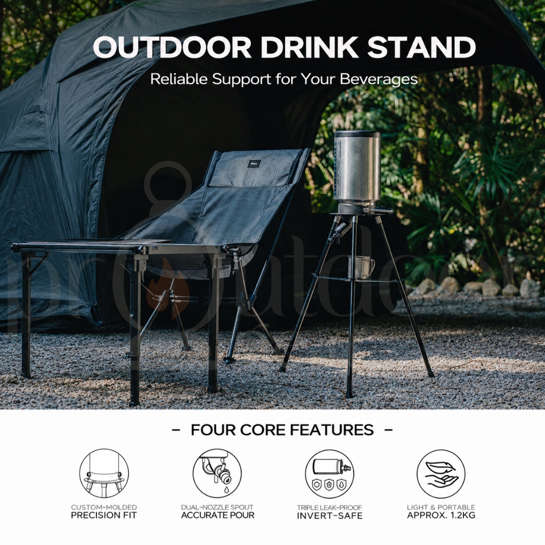 GOOUT SPRINGHILL Ice Bucket Tripod Outdoor Drink Stand Foldable Beverage Dispenser Holder Camping Water Stand