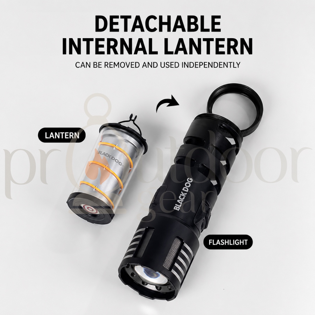 BLACKDOG Outdoor Combined Flashlight, Two-in-One Camping Light Detachable