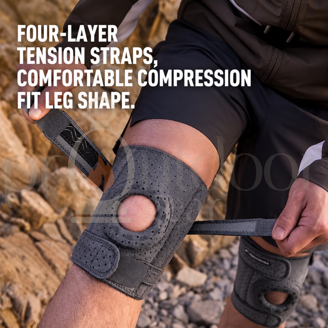 NATUREHIKE CNK2650DS010 4-Spring Knee Support Hiking Knee Brace Running Trekking Cycling Gym Patella Protector