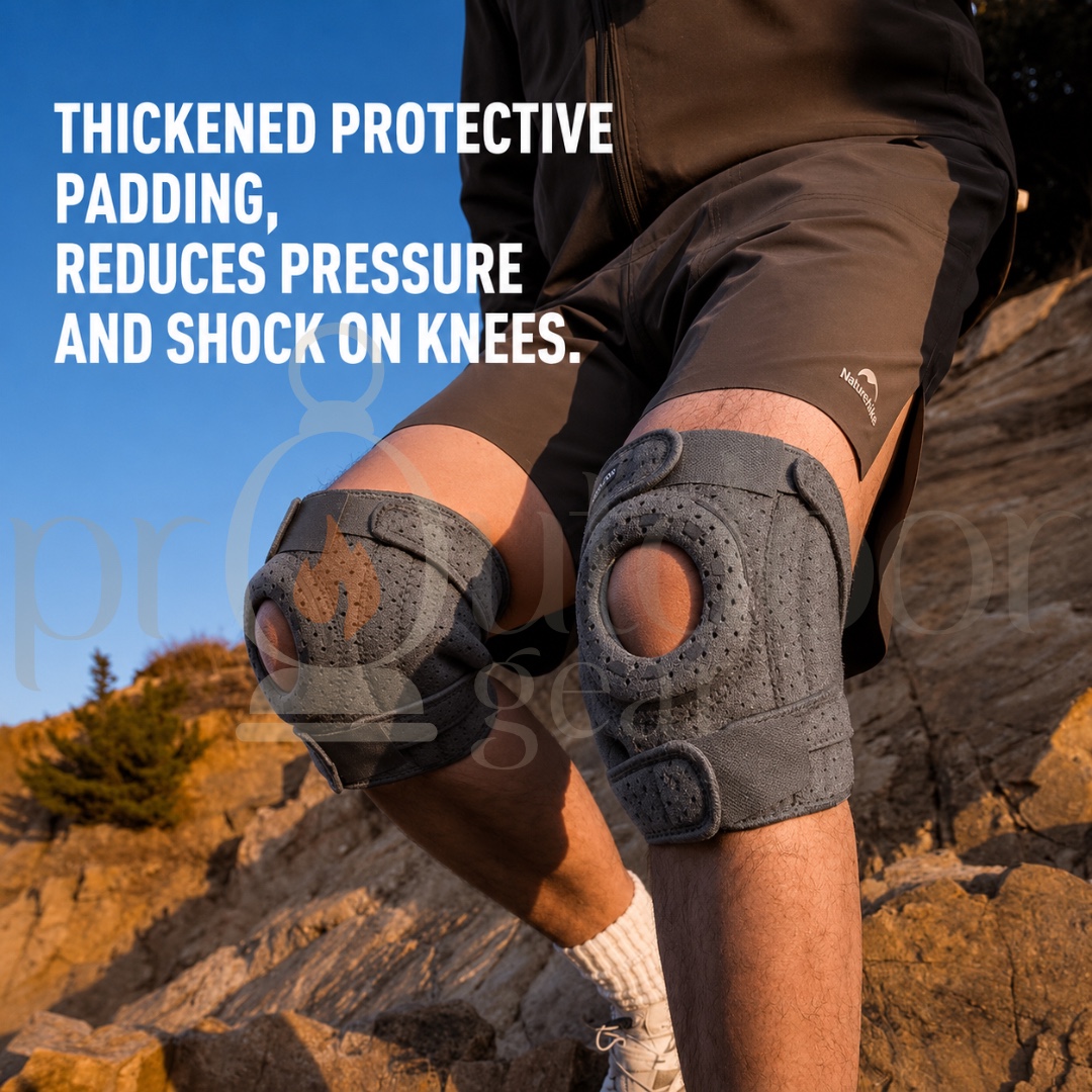 NATUREHIKE CNK2650DS010 4-Spring Knee Support Hiking Knee Brace Running Trekking Cycling Gym Patella Protector