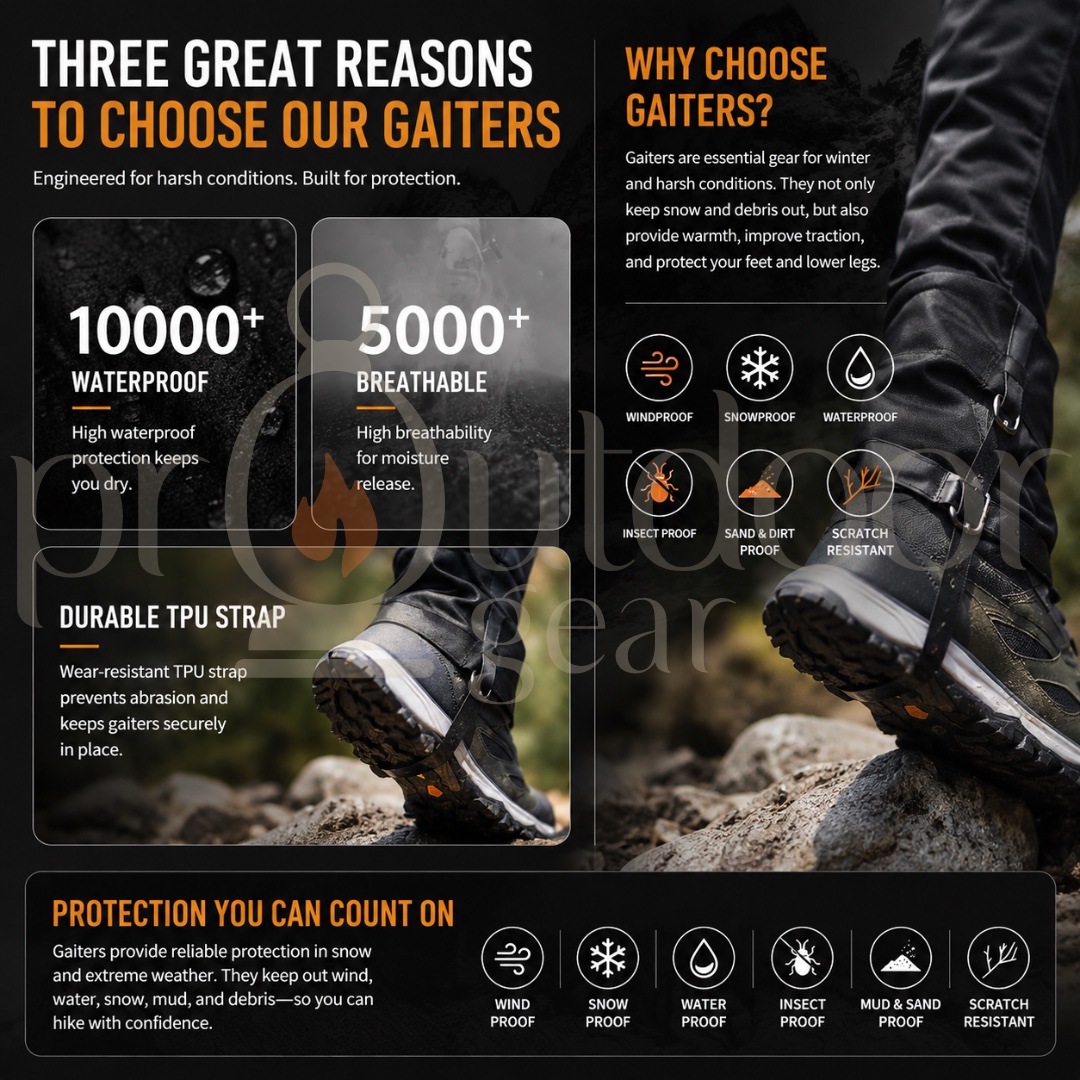 NATUREHIKE CNK2450DS011 Snow Leopard All-Terrain Hiking Gaiters Outdoor Waterproof Snowproof Breathable Leg Covers