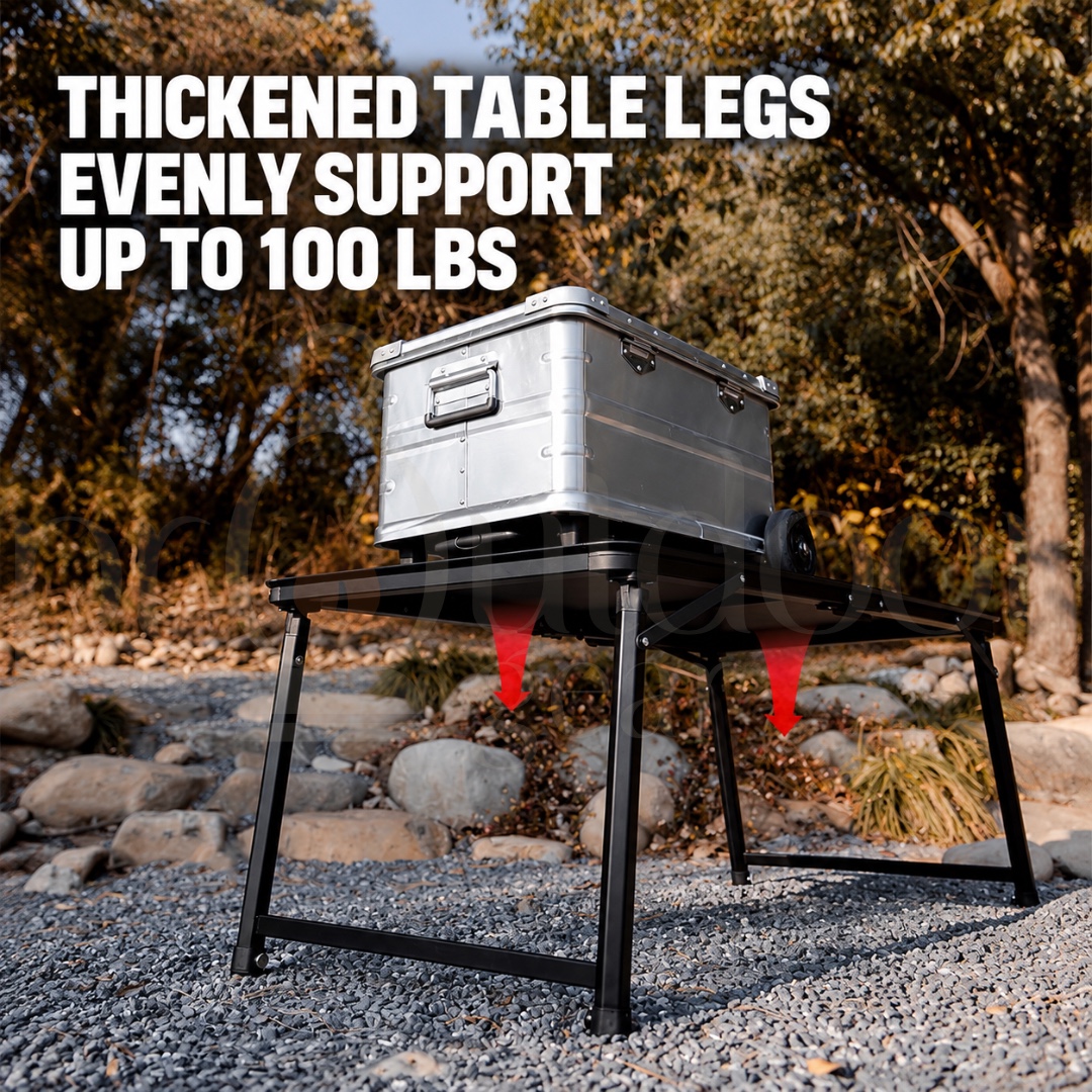 MOUNTAINHIKER Camping Master Table Adjustable Height Folding Outdoor Camping Table 120CM